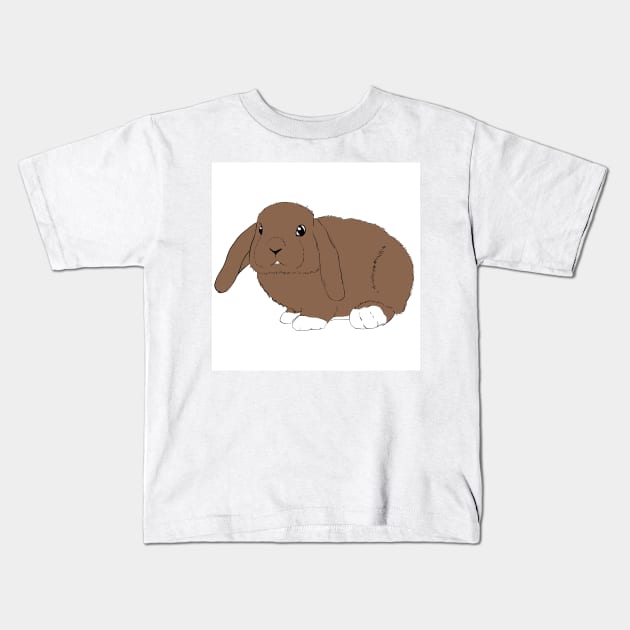 Lop rabbit brown fawn white Kids T-Shirt by Noamdelf06